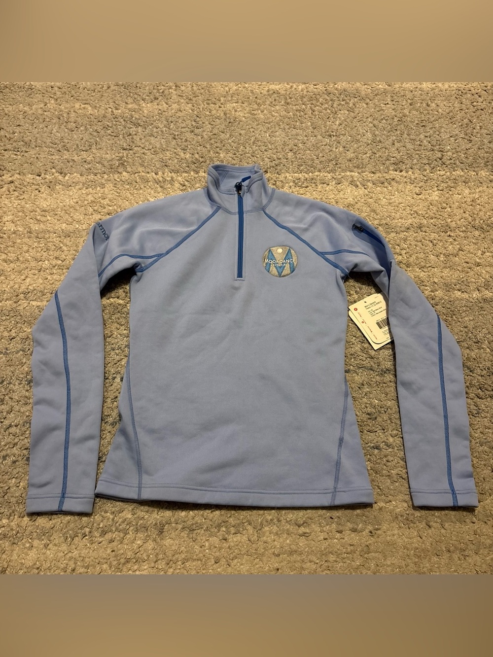 NWT Marmot Womens Stretch Fleece 1/2 Zip Pullover Blue Moon Size XS $75 MSRP
